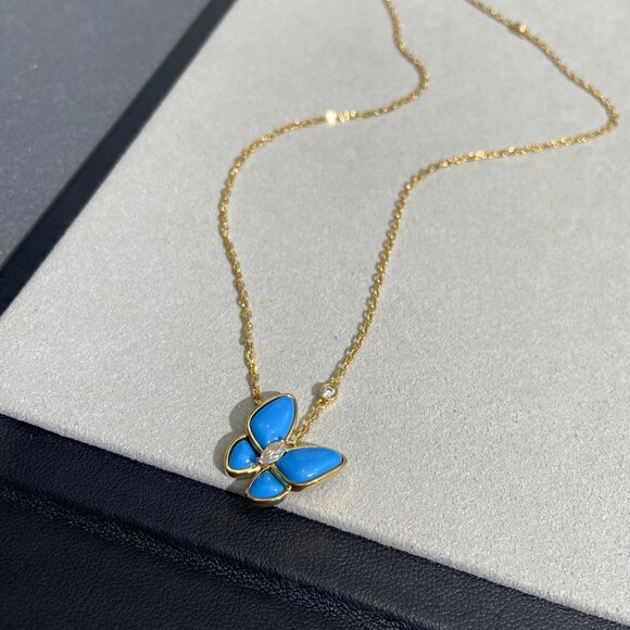 ✅✅✅Van Cleef & Arpels Blue Butterfly Necklace - Picture 6 of 9